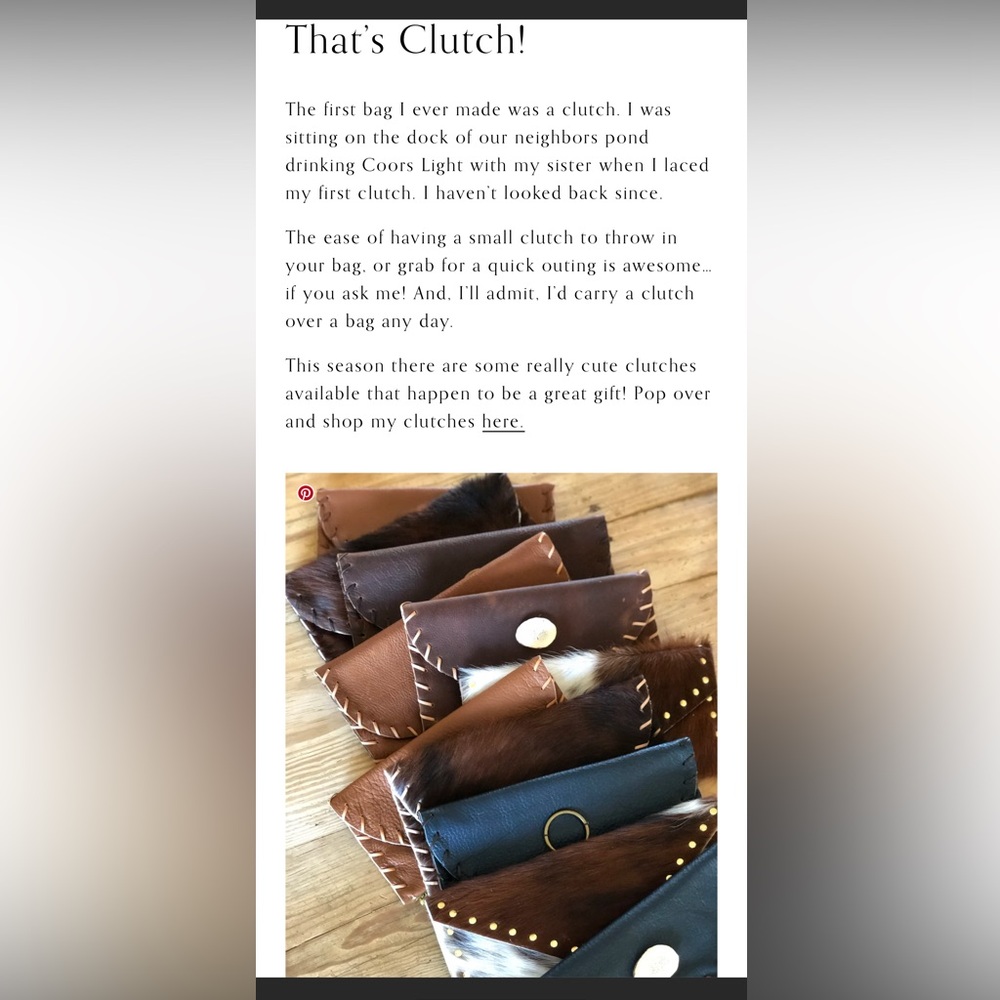 E.R. Leather Goods Envelope Clutch - Picture 8 of 12
